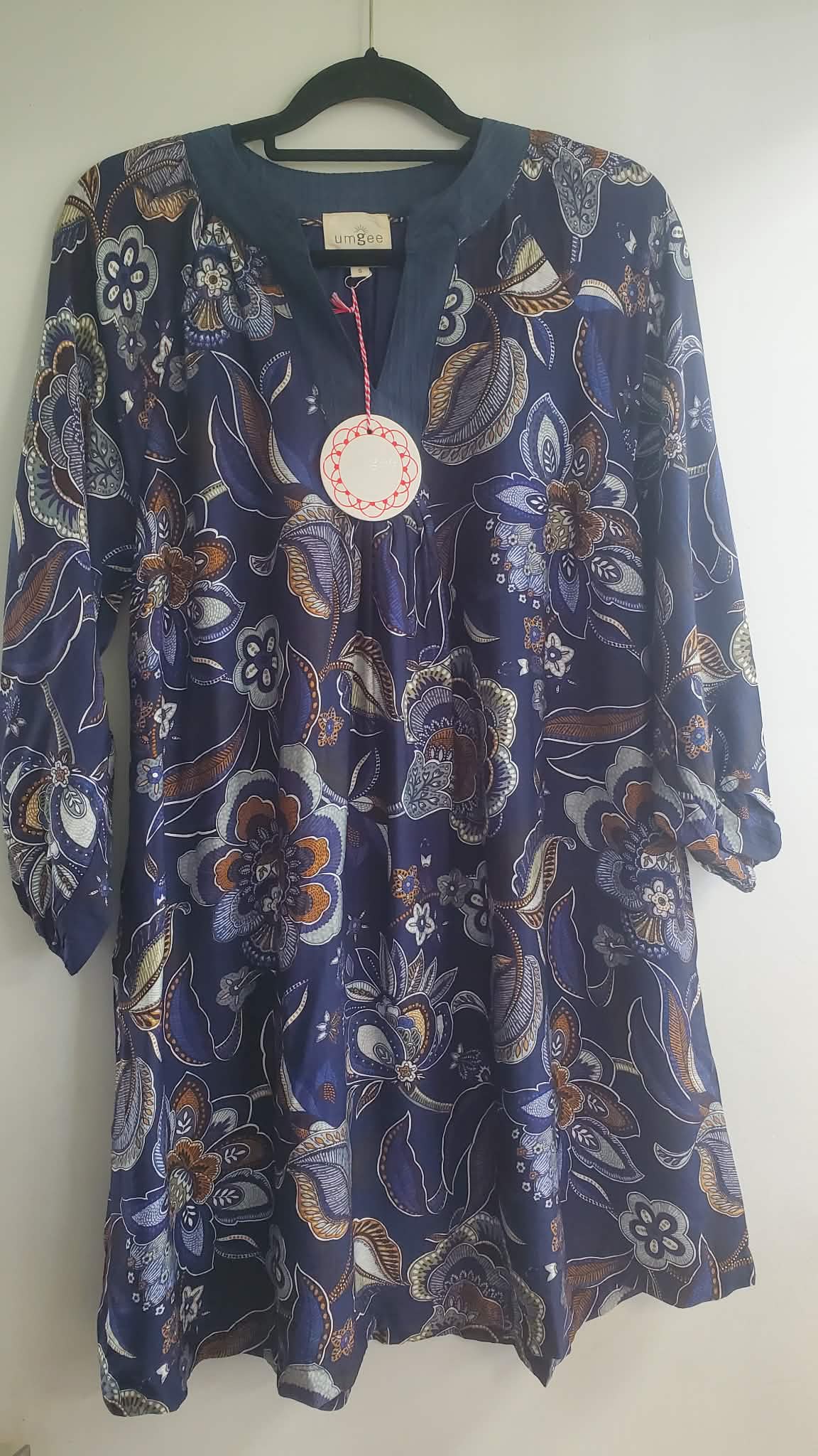 UMGEE Floral Paisley Split Neck Dress