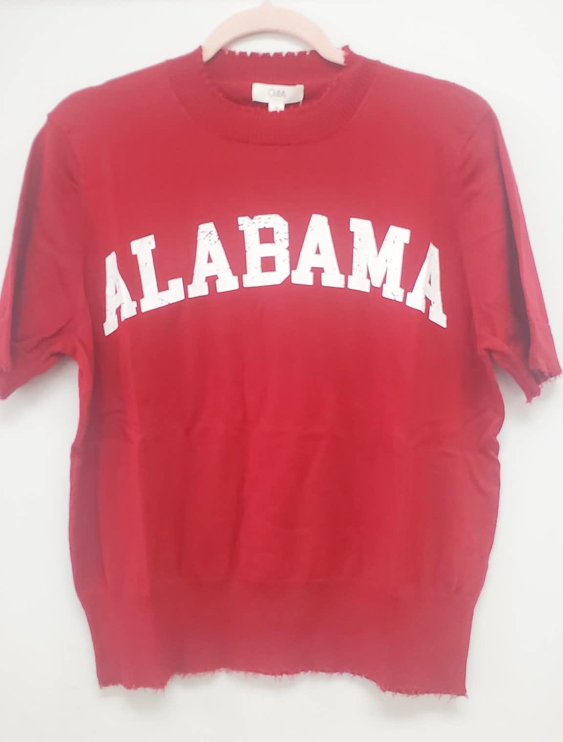 Bama Short Sleeved Game Day Sweater Knit Top Dark Red
