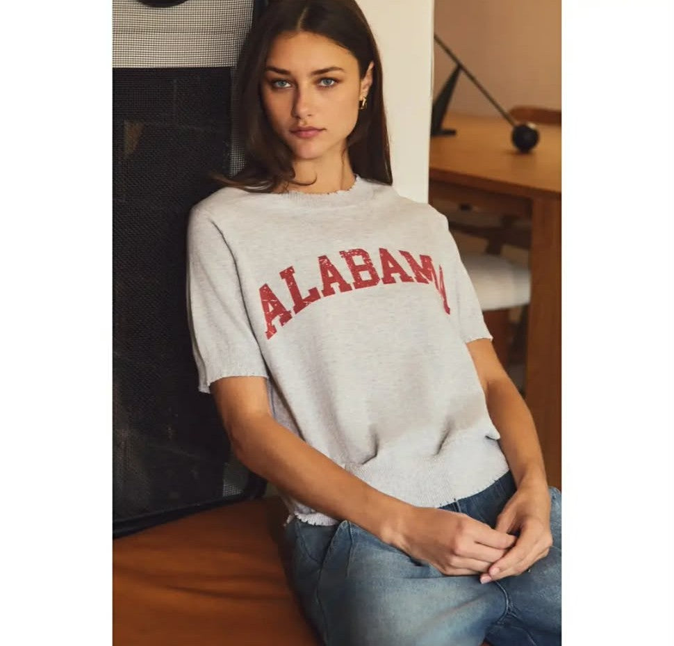 Bama Short Sleeved Game Day Sweater Knit Top