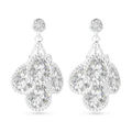 Silver Teardrop Cluster Earrings - Silver