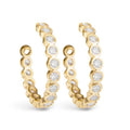 Bezel Set Cz Hoop Earrings