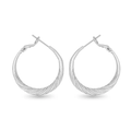 Ivy Textured Twisted Hoop Silver