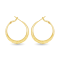 Ivy Textured Twisted Hoop Gold