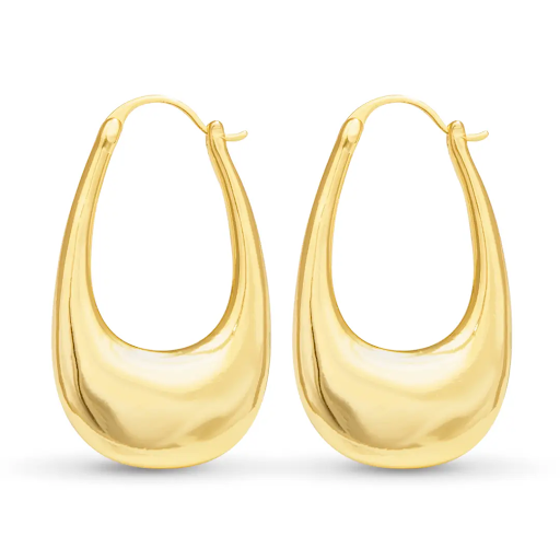 Naomi Polished Elongated Hoop Gold