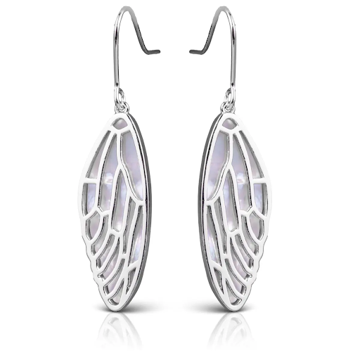 Mother of Pearl Butterfly Wing - Silver