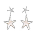 Silver MOP Starfish Drop Earrings