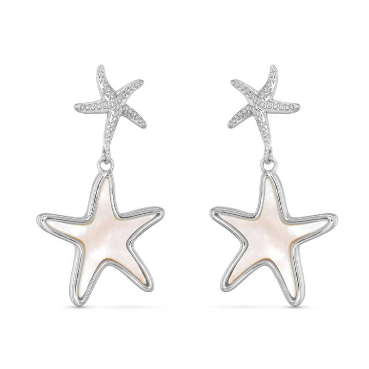 Silver MOP Starfish Drop Earrings