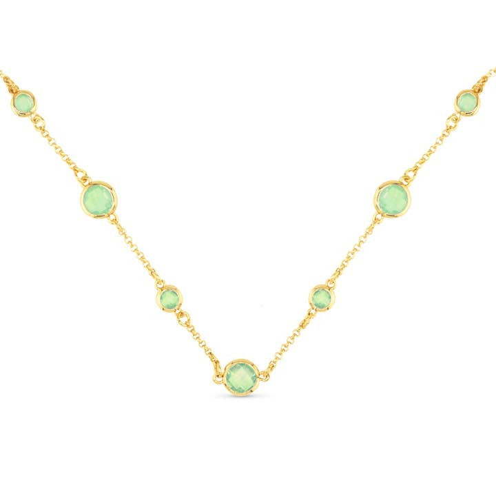 Faceted Cz Necklace Green