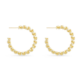 Gold Polished Tight Chain Link Large Hoop Earrings