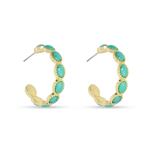 Stone Sedona Hoop Earrings Green