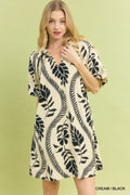 UMGEE Leafy Ogee Print Mini Dress