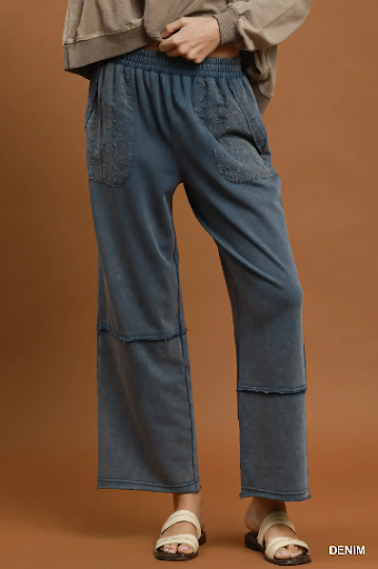 UMGEE Mineral Wash Wide Leg Lounge Pants
