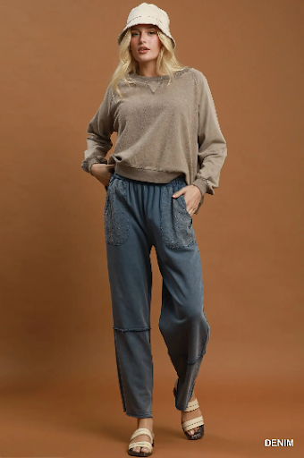 UMGEE Mineral Wash Wide Leg Lounge Pants