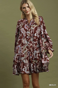 UMGEE Paisley Print Tiered Dress