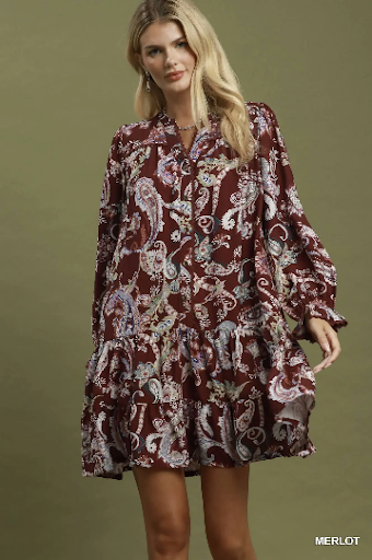 UMGEE Paisley Print Tiered Dress
