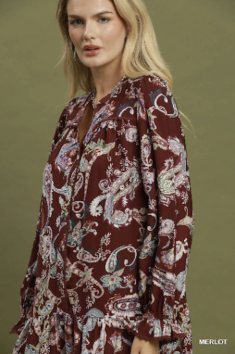 UMGEE Paisley Print Tiered Dress