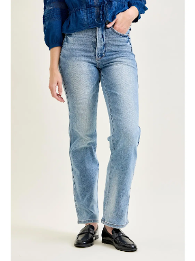Judy Blue Tummy Control Contrast Wash Straight