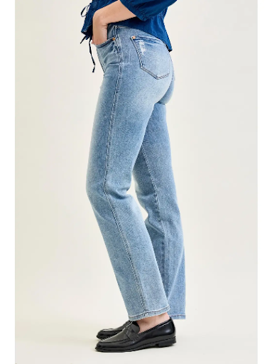 Judy Blue Tummy Control Contrast Wash Straight