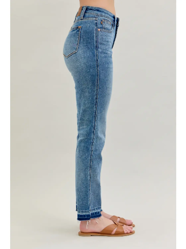 Judy Blue Rigid Magic Release Hem Boyfriend Jeans Size Inclusive