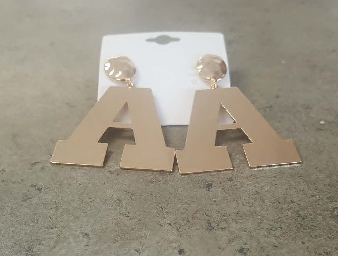 Football A Gold Earrings