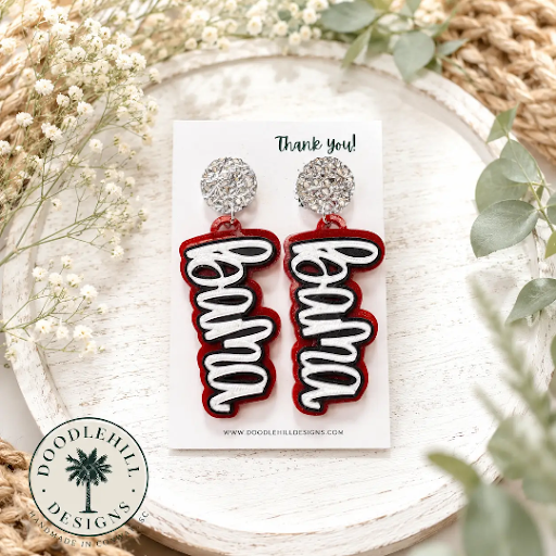 Alabama "Bama" 3D Printed Game Day Earrings