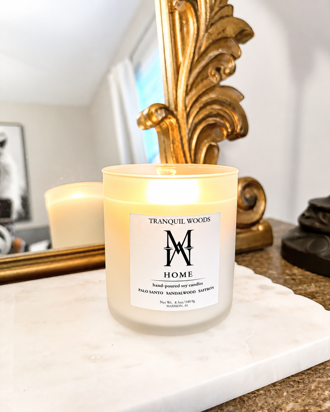 TRANQUIL WOODS CANDLE MADE IN MADISON ALABAMA PREORDER