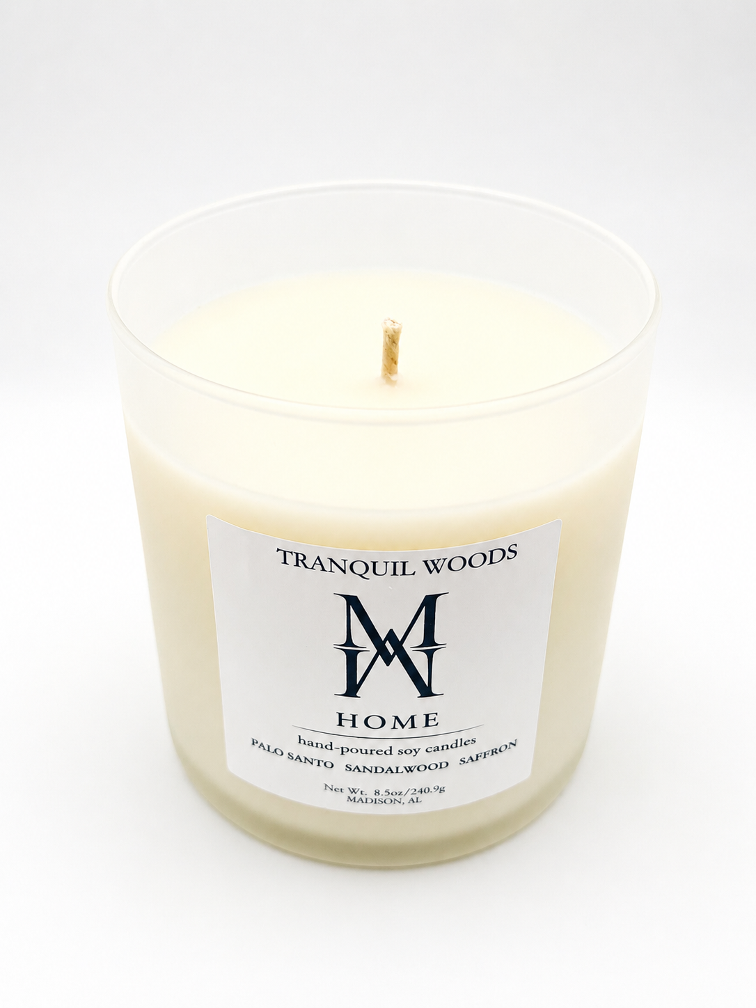TRANQUIL WOODS CANDLE MADE IN MADISON ALABAMA PREORDER