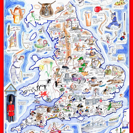 Map of England - Tim Bulmer 1000 Piece Jigsaw Puzzle
