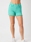 Judy Blue Garment Dyed Fray Hem Shorts Plus size