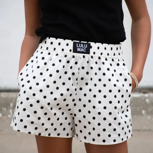 LULUMAC WHITE/BLACK SM POLKA DOT SHORTS