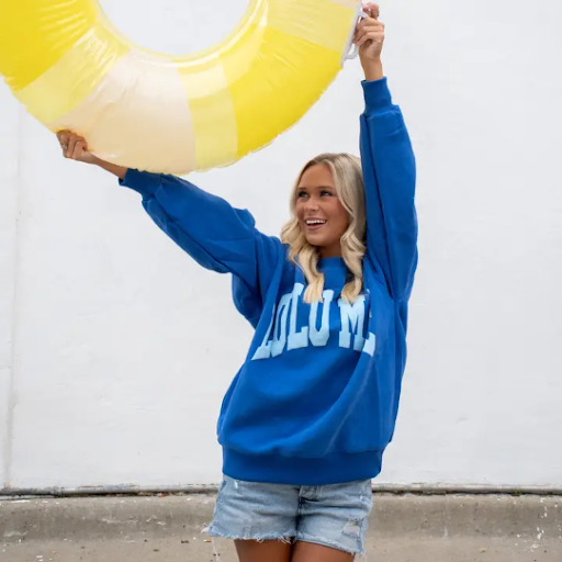 LULUMAC Royal/Light Blue Puff Sweater