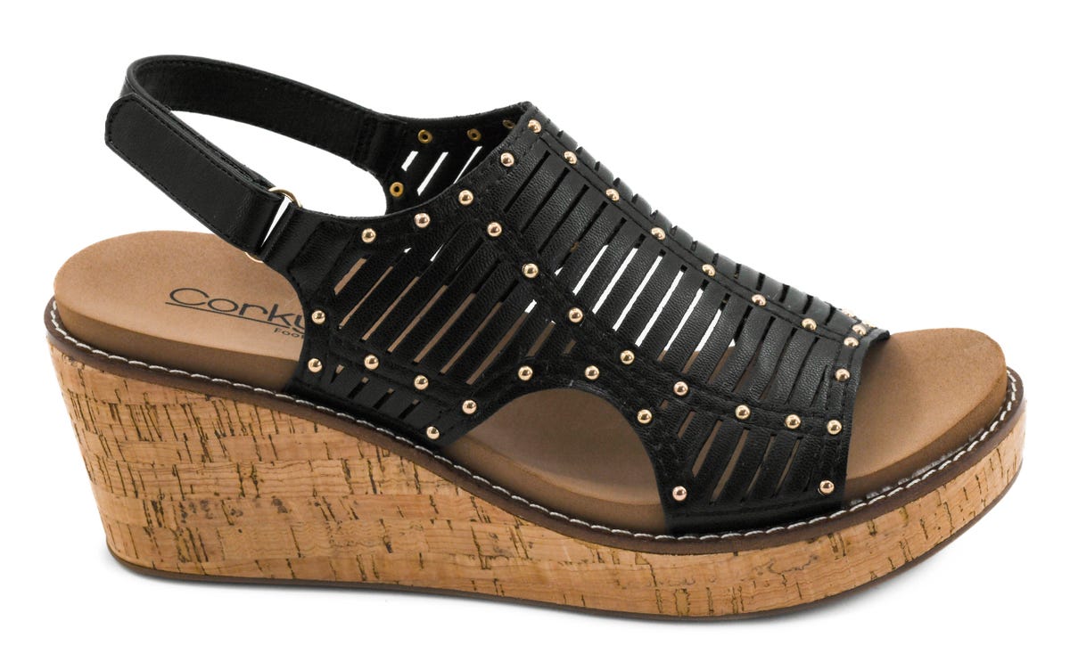 Corky Can We Go Black Strappy Sandal