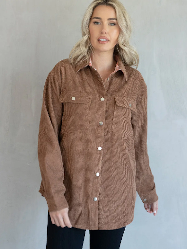 Fletcher Corduroy/Plaid Reversible Shacket
