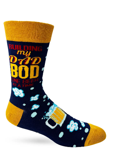 Building My Dad Bod One Beer At A Time Men's Novelty Crew Socks
