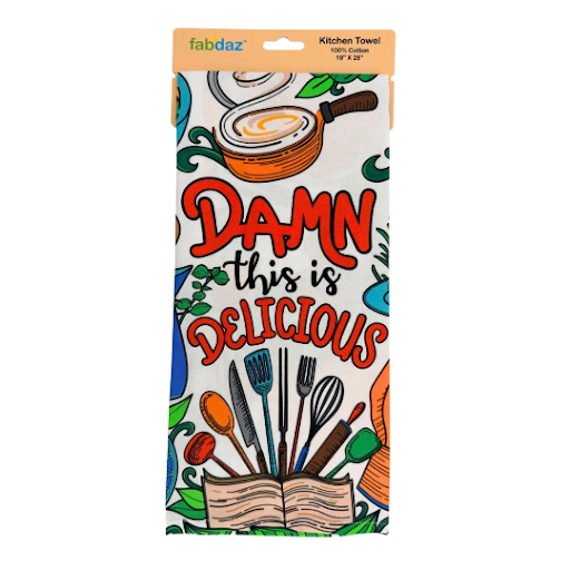 Damn This Is Delicious - Cotton Kitchen Towel