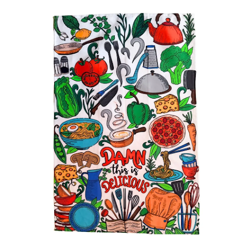 Damn This Is Delicious - Cotton Kitchen Towel