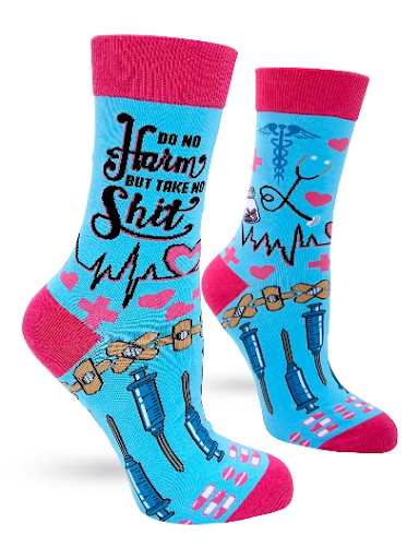 Do No Harm But Take No Shit Women's Crew Socks
