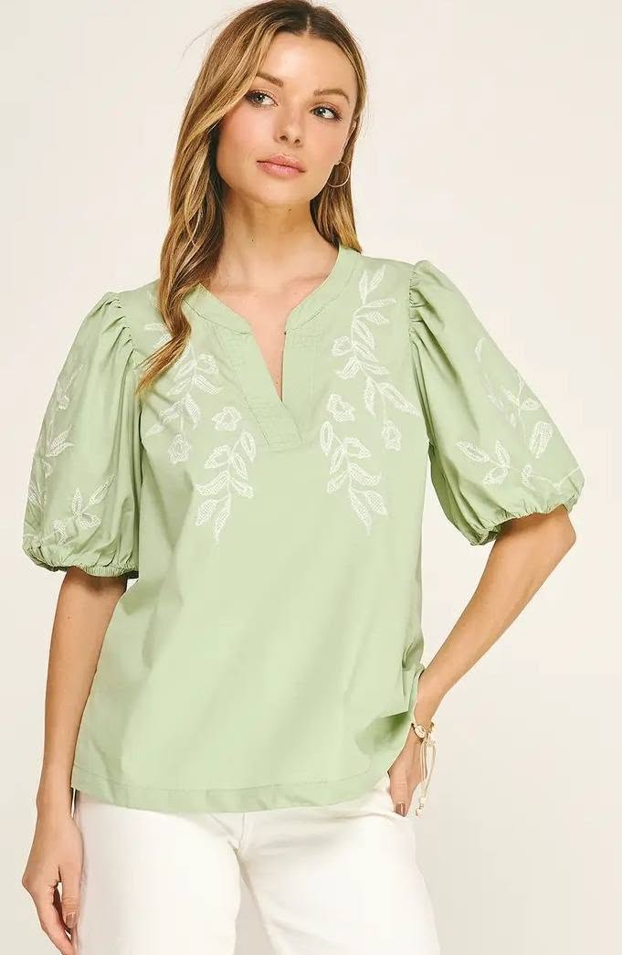 EMBROIDERED PEASANT BLOUSE
