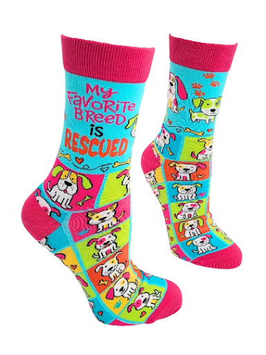My Favorite Breed Is Rescued Women's Crew Socks
