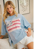 4TH OF JULY PATCHWORK OPEN SEAM FRENCH TERRY TOP
