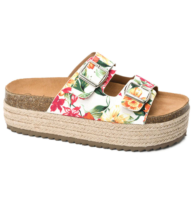 Corky No Filter White Floral Platform Sandal