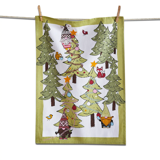 Gnomies & Furry Friends Dishtowel Multi Cotton Christmas