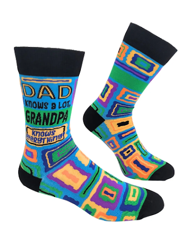 Dad Knows A Lot Grandpa Knows Everything Men's Novelty Socks