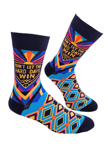 Don't Let the Hard Days Win Men's Novelty Crew Socks