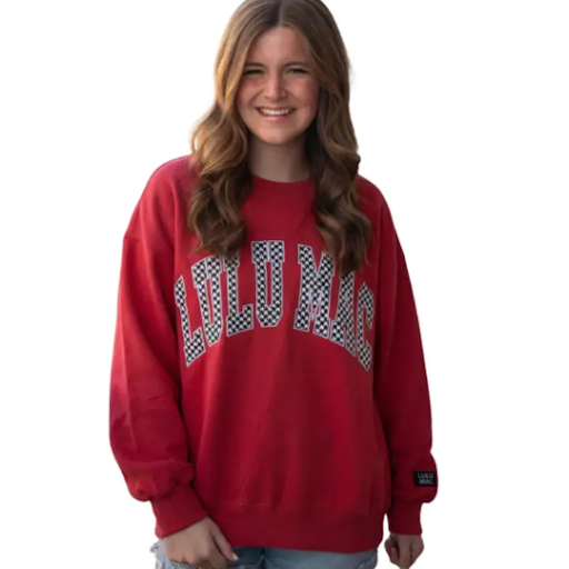 LULUMAC Crimson Houndstooth Sweater