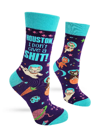 Houston I Don't Give A Shit Women's Crew Socks