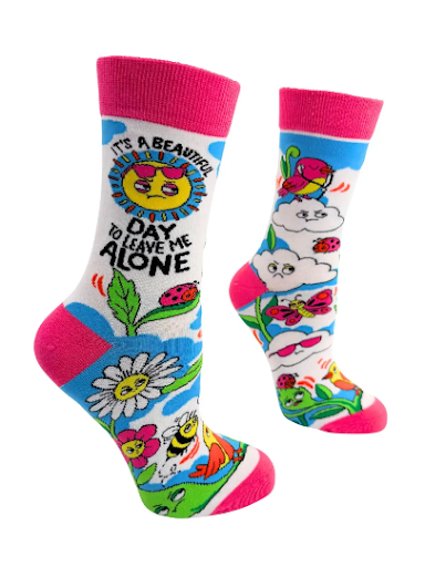 It's A Beautiful Day To Leave Me Alone Women's Crew Socks