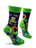 Let That Shit Go Funny Ladies' Novelty Crew Socks