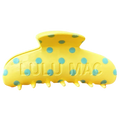 LULU MAC HAIR CLIPS  Butter/Blue Dot