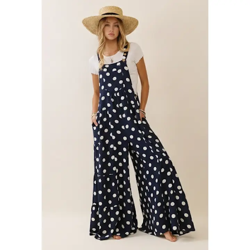 Polka Dot Sling Maxi Jumpsuit